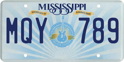 MS license plate MQY789
