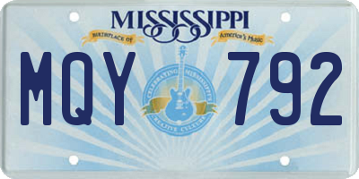 MS license plate MQY792