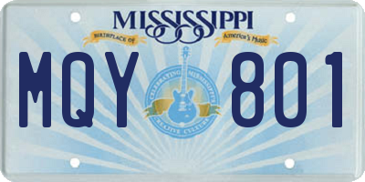 MS license plate MQY801