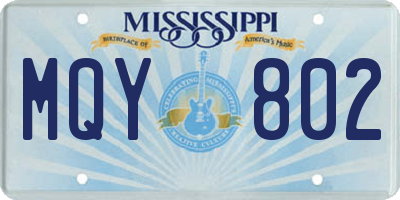 MS license plate MQY802