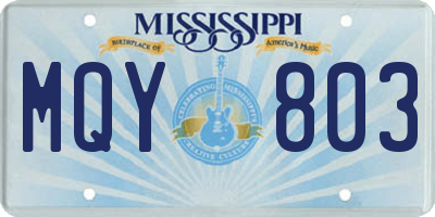 MS license plate MQY803