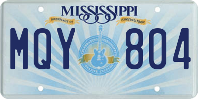 MS license plate MQY804