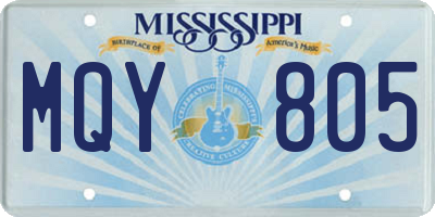 MS license plate MQY805