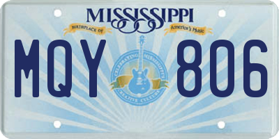 MS license plate MQY806