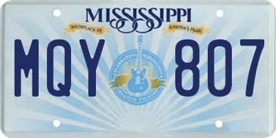 MS license plate MQY807