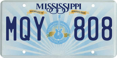 MS license plate MQY808