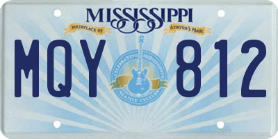 MS license plate MQY812