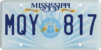MS license plate MQY817