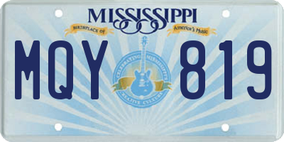 MS license plate MQY819