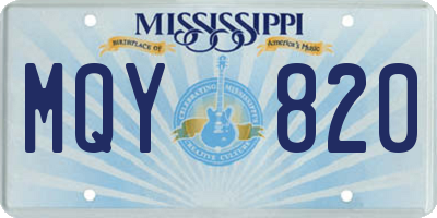 MS license plate MQY820