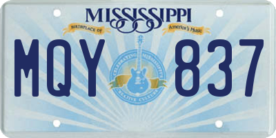 MS license plate MQY837
