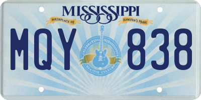 MS license plate MQY838