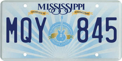 MS license plate MQY845