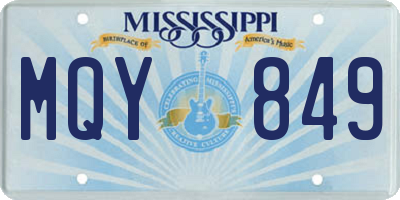 MS license plate MQY849