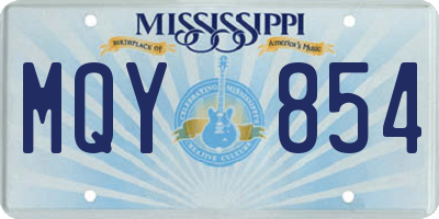 MS license plate MQY854