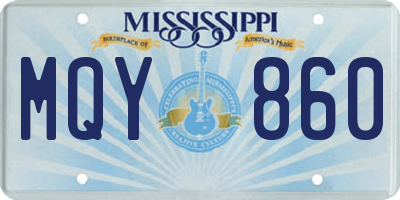 MS license plate MQY860