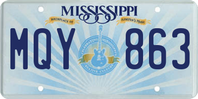 MS license plate MQY863