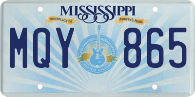 MS license plate MQY865