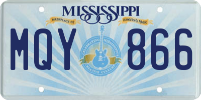 MS license plate MQY866