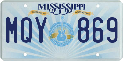 MS license plate MQY869