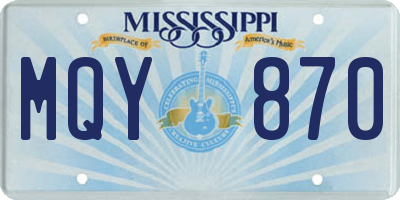 MS license plate MQY870