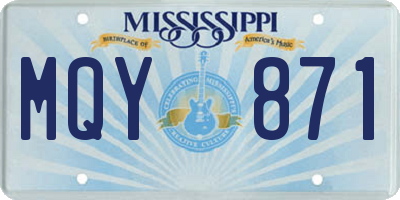MS license plate MQY871