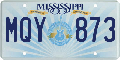 MS license plate MQY873