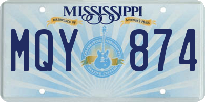 MS license plate MQY874