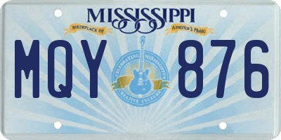 MS license plate MQY876