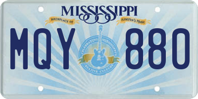MS license plate MQY880
