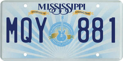 MS license plate MQY881