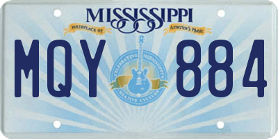 MS license plate MQY884