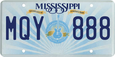 MS license plate MQY888