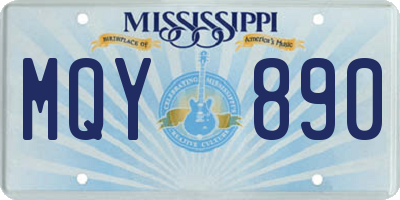 MS license plate MQY890