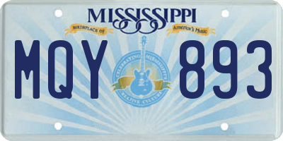 MS license plate MQY893