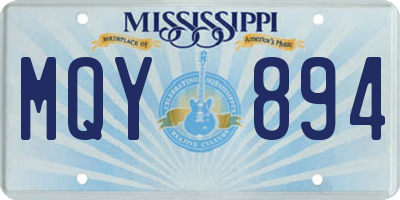 MS license plate MQY894