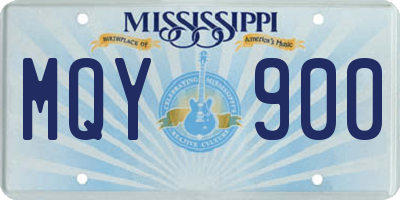 MS license plate MQY900