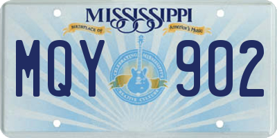 MS license plate MQY902