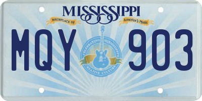 MS license plate MQY903