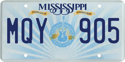 MS license plate MQY905
