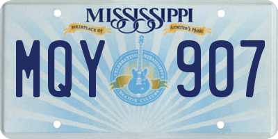 MS license plate MQY907