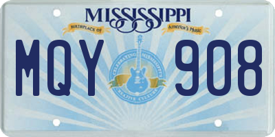 MS license plate MQY908