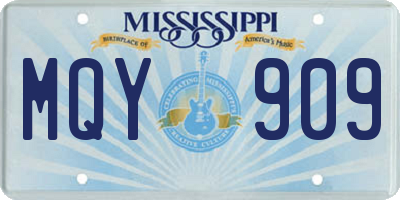 MS license plate MQY909