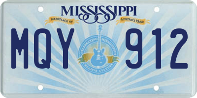 MS license plate MQY912
