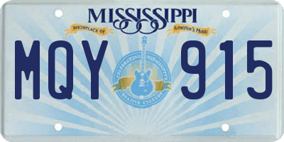 MS license plate MQY915