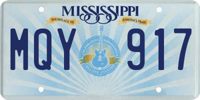 MS license plate MQY917