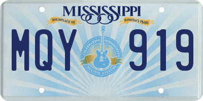 MS license plate MQY919