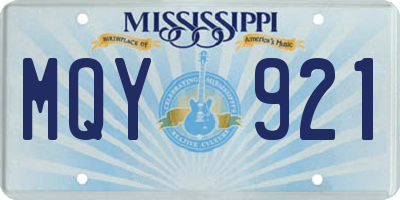 MS license plate MQY921