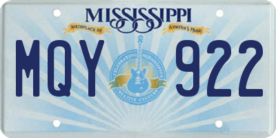 MS license plate MQY922