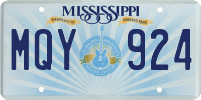 MS license plate MQY924